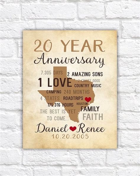 Ywhl wedding anniversary romantic gift for her, crystal engraved gift for couples, love gift for wife. Anniversary Gifts for Men 20th Anniversary Gift for Him or ...