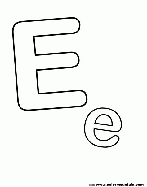 Lower Case Letter E Coloring Pages Printable Coloring Pages
