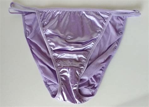 Pretty Lilac Silky Nylon Satin String Bikini Panties Tanga Knickers 20