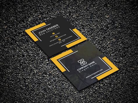 Square Business Card Design With Mock Up Free Download On Behance