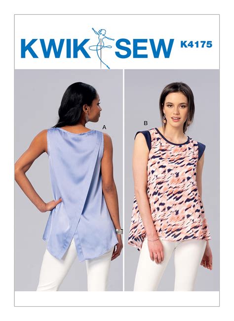 Quick Sew Patterns Kwik Sew 4175 Misses Sleeveless Or Cap Sleeve Tulip Back Tops ...