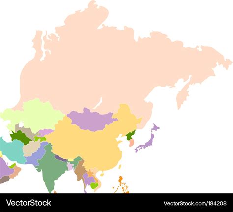 Political Map Asia Continent Royalty Free Vector Image Images