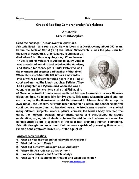 Th Grade Year Reading Comprehension Worksheets Pdf Year Reading Comprehension Worksheets