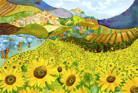 Tuscan Sunflowers Painting By Susan Cafarelli Fine Art America