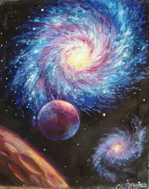 Galaxy Oil On Canvas Painting By Corinazone On Deviantart