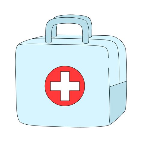 First Aid Kit In Cartoon Style Vector Illustration Isolated On White