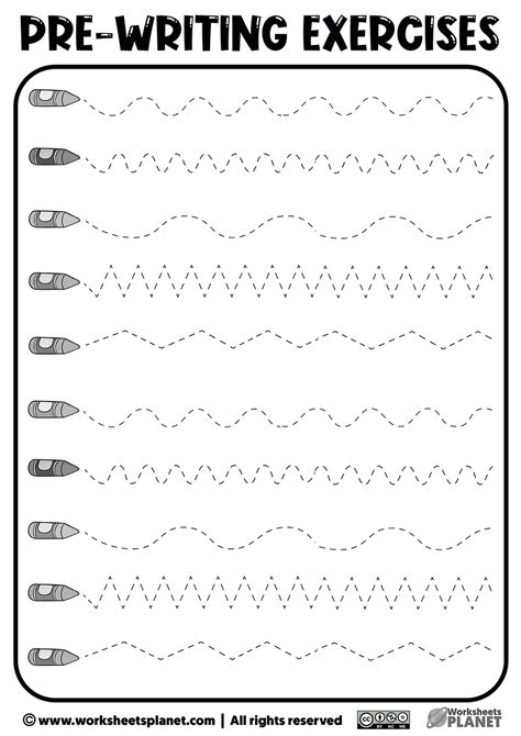 Pre Writing Practice Worksheet Digital Printable Prewriting