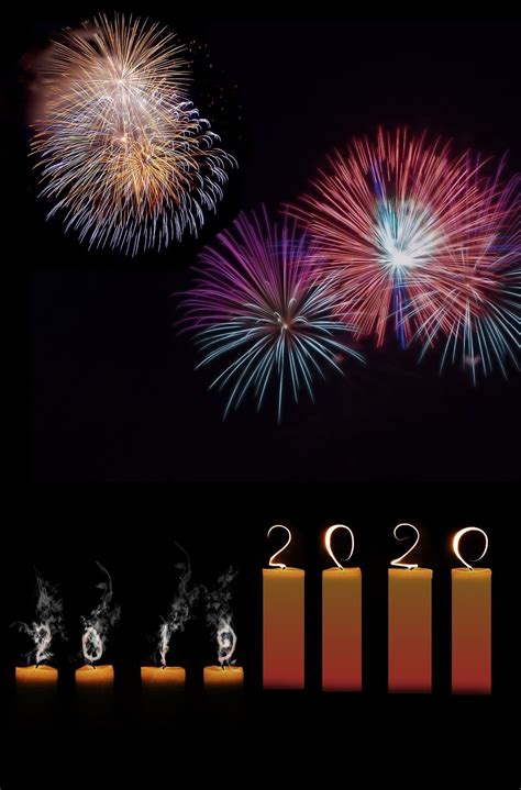 Free Images Happy Newyear 2020 Card Fireworks New Years Day Sky