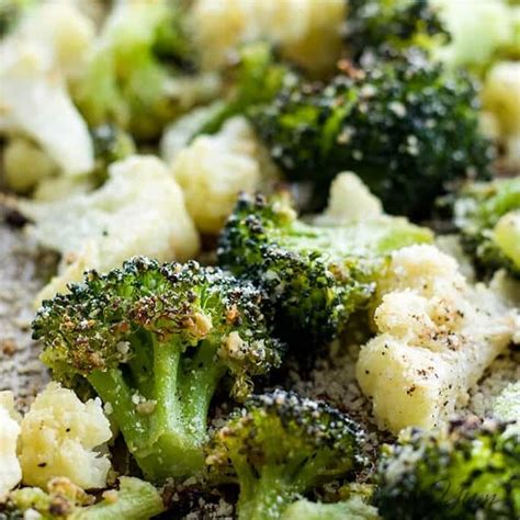 Roasted Broccoli And Cauliflower Recipe With Parmesan Garlic Low