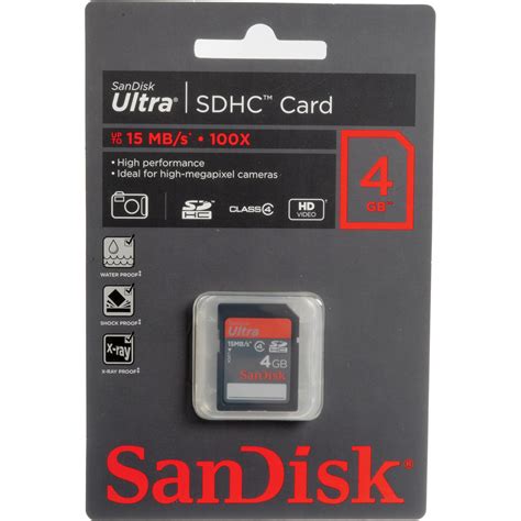 Sandisk 4gb Sdhc Memory Card Ultra Class 4 Sdsdh 004g U46 Bandh