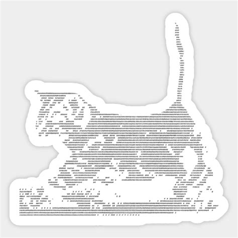 Cat In ASCII Cat Sticker TeePublic