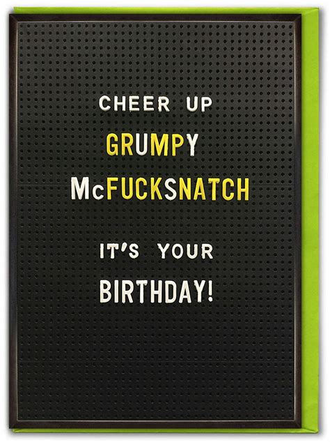 Rude Birthday Card Grumpy Mcf Snatch By Brainbox Candy
