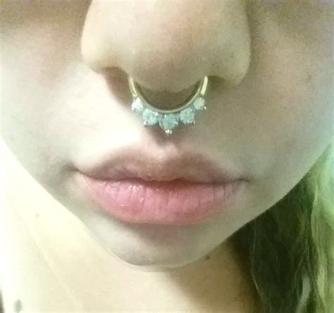 14 Gauge Gold Septum Ring Daith Hoop Clicker Bull Ring Nose Etsy