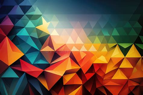 Abstract Triangle Mosaic In Bold And Bright Colors Stock Illustration