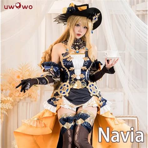 Pre Sale Uwowo Navia Cosplay Genshin Impact Navia Cosplay Costume Fontaine Rococo Style Dress