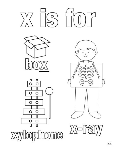 Printable X Ray Coloring Page Book Pdf Coloring Pages Letter A Crafts