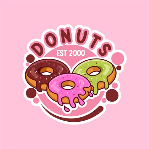 Donut Shop Clipart Logo Vector Ilustrasi Emblem Variant Donut Food