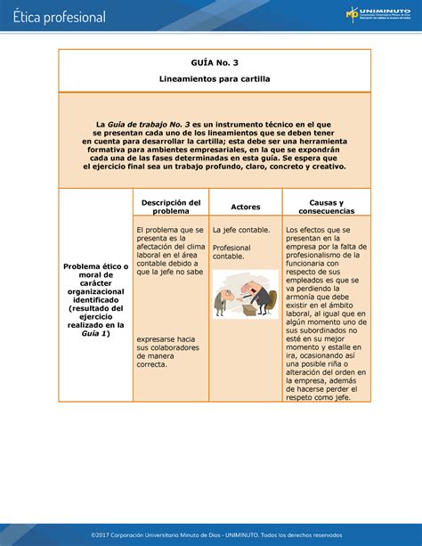 Actividad 8 Etica Profesional GuÍa No 3 Lineamientos Para Cartilla