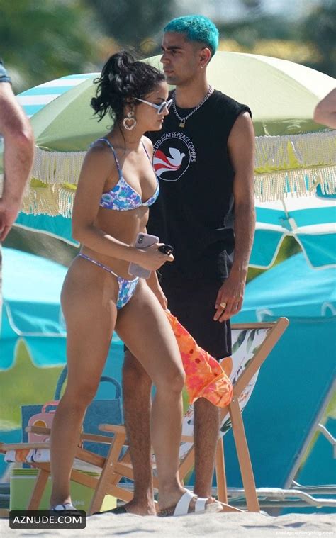 Camila Mendes Sexy Seen In A Blue Bikini On The Set Of Strangers In Miami Aznude