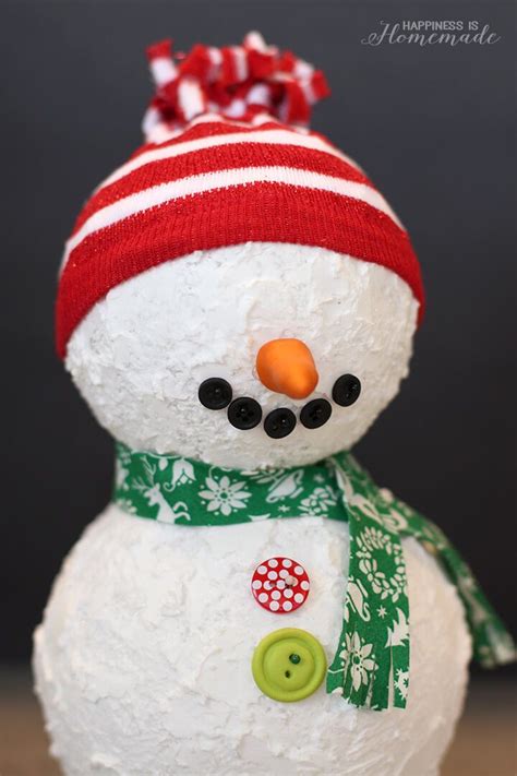 Styrofoam Ball Snowman Snowman Decorations Christmas Artwork