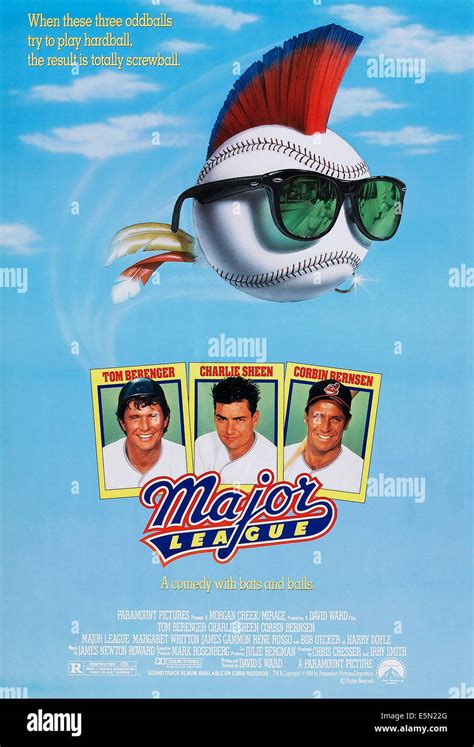 Major League Us Poster Art From Left Tom Berenger Charlie Sheen Corbin Bernsen 1989