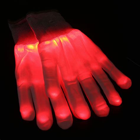 Led Gloves Glowing Finger Mitts Light Up Skeleton Fancy Club Dance Rave