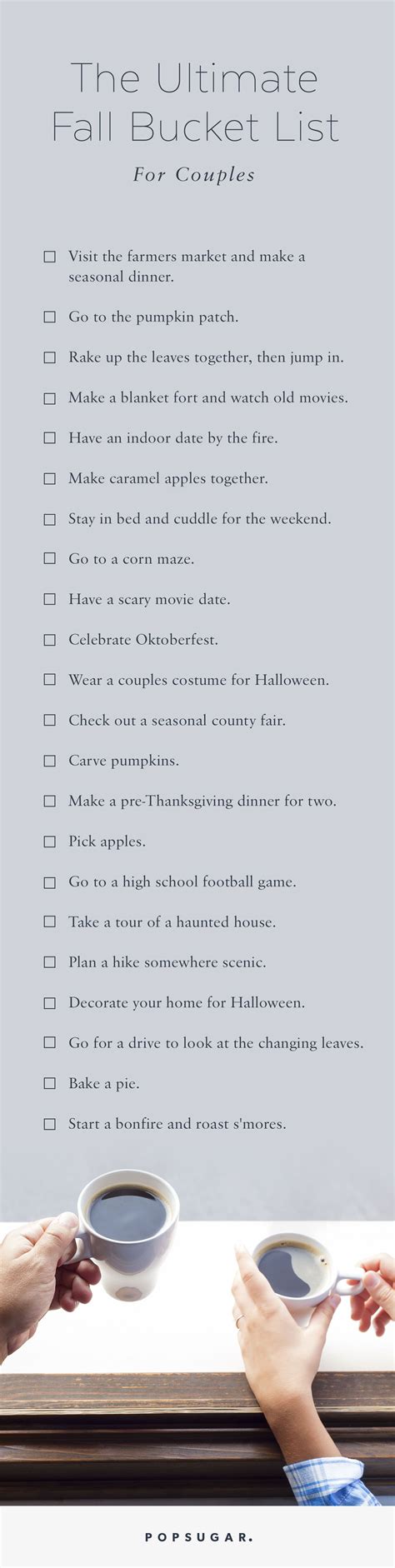 The Ultimate Fall Couples Bucket List | Fall bucket list, Couple bucket list, Couples bucket