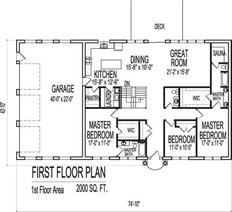 2000 Square Foot Home Plans Homeplanone