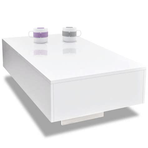 Mecor modern glossy white coffee table with led lighting, contemporary rectangle design. vidaXL Coffee Table Modern Living Room Furniture Home ...