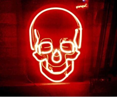 Red Neon And Skull Image Neon Signs Neon Light Signs Neon Lighting