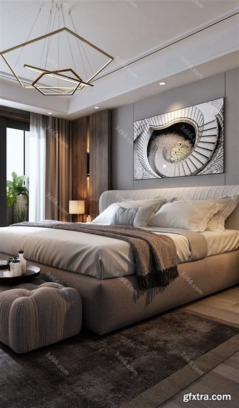 Modern Style Bedroom Interior Scene 09 2019 Gfxtra