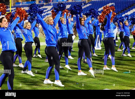Boise State Broncos Cheerleaders During The 2022 Frisco Bowl College