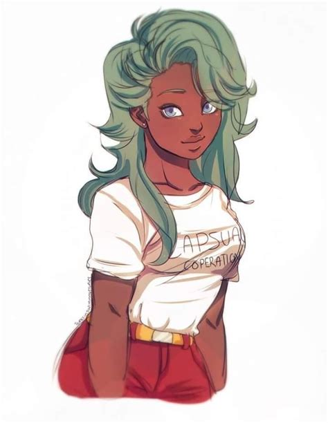 Katana red eyes sword long hair dark hair dress ring black background warrior. Green hair. Capsule Corporatipn. | Black anime characters, Black girl art, Green hair girl