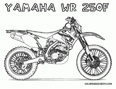 Print Out Coloring Pages Yamaha Wr250F Dirt Bike For serapportantà