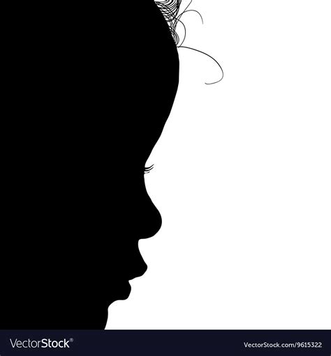 Child Face Silhouette Royalty Free Vector Image