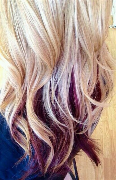 'vivid burgundy hair color' is a brighter tone of burgundy color or shade of red that is 82% saturated and 62% bright. Blonde With Burgundy Color | I love hair!!! :) | Pinterest ...