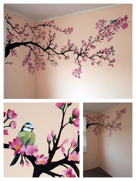 Wall Painting Spring Tree Baby Room Decoración De Unas Pintura De