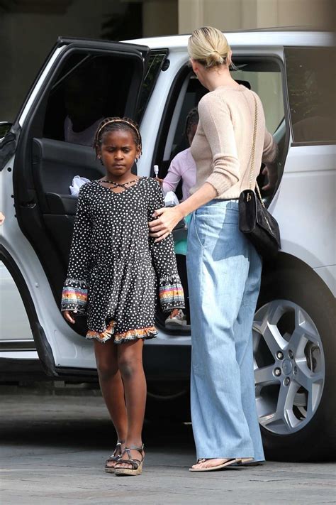 Born 7 august 1975) is a south african and american actress and producer. Charlize Theron in a Beige Blouse Brings Her Kids to Lunch ...