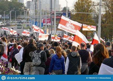 Minsk Belarus October 04 2020 March For The Release Of Political