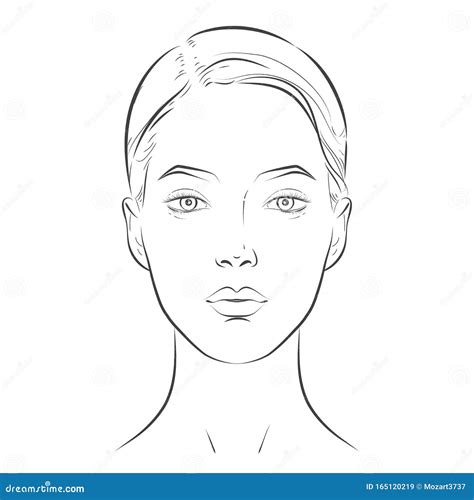 Woman Face With Curly Hair Black Outline On White Background Vector