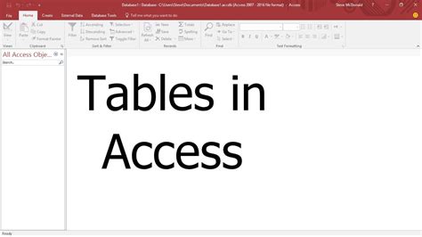 Microsoft Access Tutorial 2 Creating A Table In Ms Access For