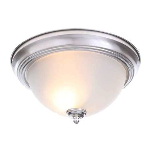 With a variety of different fixture materials, finish colors, brands and styles of ceiling lighting, you're sure to find something that catches your eye and complements your current décor. Commercial Electric 13 in. 2-Light Brushed Nickel ...