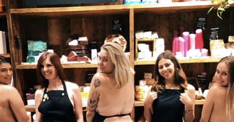 Glendale Lush Employees Pose To Promote Naked Packaging