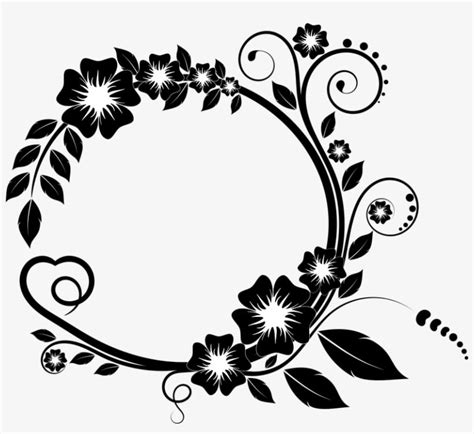 Detail Gambar Bingkai Bunga Hitam Putih Koleksi Nomer 4