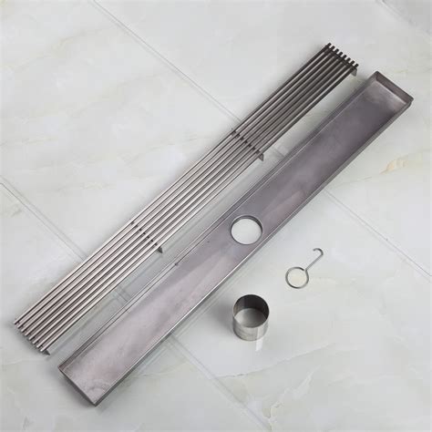 Stainless Steel Bathroom Floor Drain Linear Long Grate Shower Waste Drainer EBay