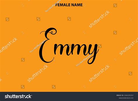 Cursive Text Lettering Girl Name Emmy Stock Vector Royalty Free