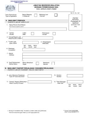 Are you planning for a vacation to malaysia? Borang Permohonan Visa - Fill Online, Printable, Fillable ...