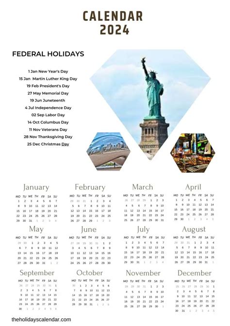 Federal Holidays 2024 With Year Calendar In Pdf