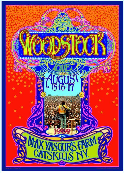 Psychedelic Woodstock Th Anniversary Poster Flower Power Festival Woodstock Affiches De