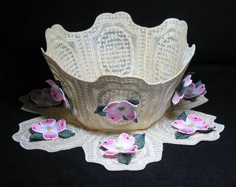 Bfc0327 Lace Bowl And Doily Three Dimensional Dogwood